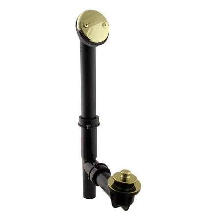 Westbrass Black 1-1/2" Tubular Pull & Drain Bath Waste in Polished Brass 597144-01
